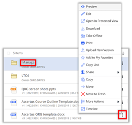 Navigating folders and Documents in iManage