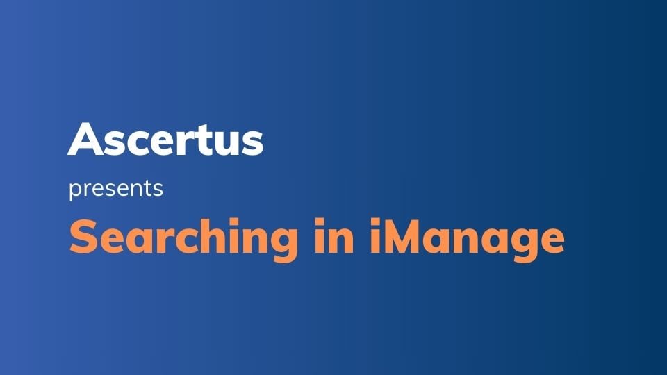 Searching in iManage